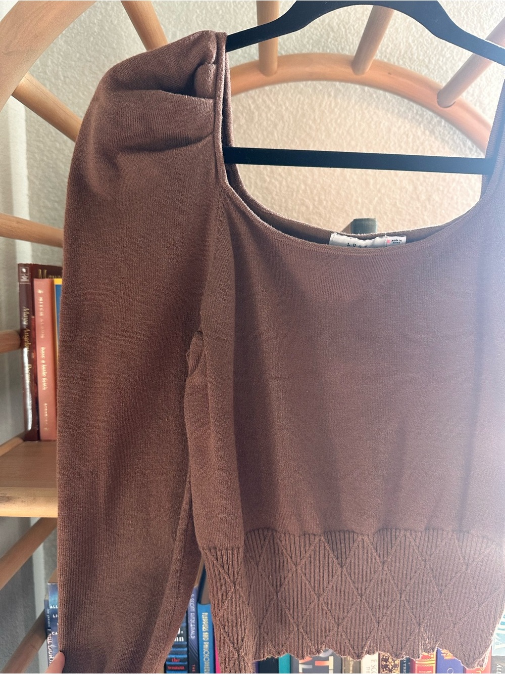 Brown Women’s Knit Sweater - Classic Scoop Neck